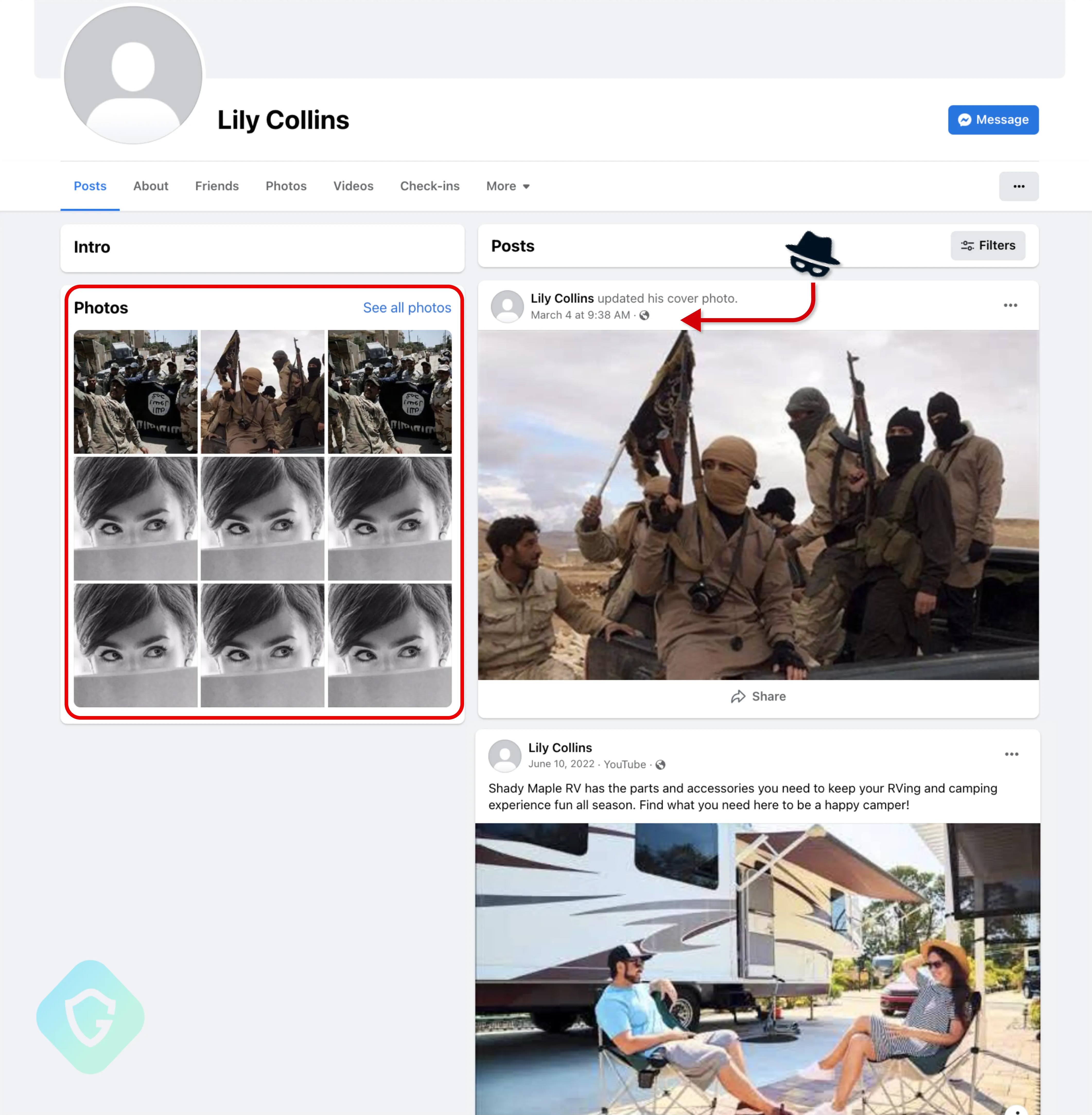 Hijacked Facebook account promoting ISIS content