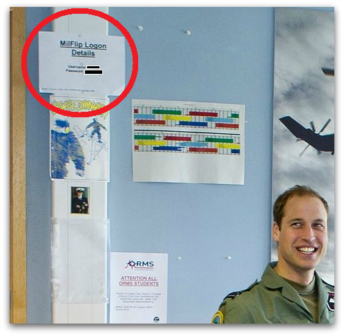 MilFLIP login credentials as interior decoration.
