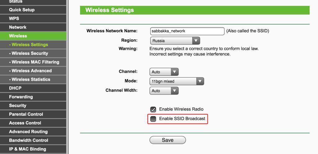 Disabling Broadcast SSID