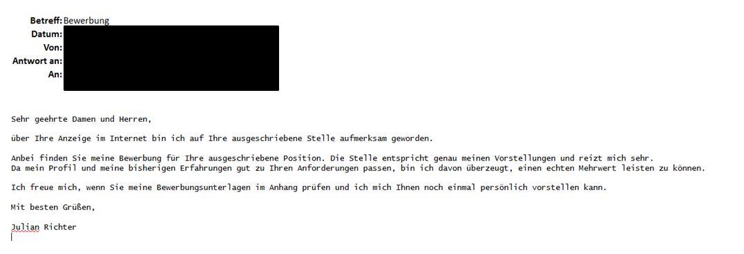 E-Mail tarnt sich als Bewerbung